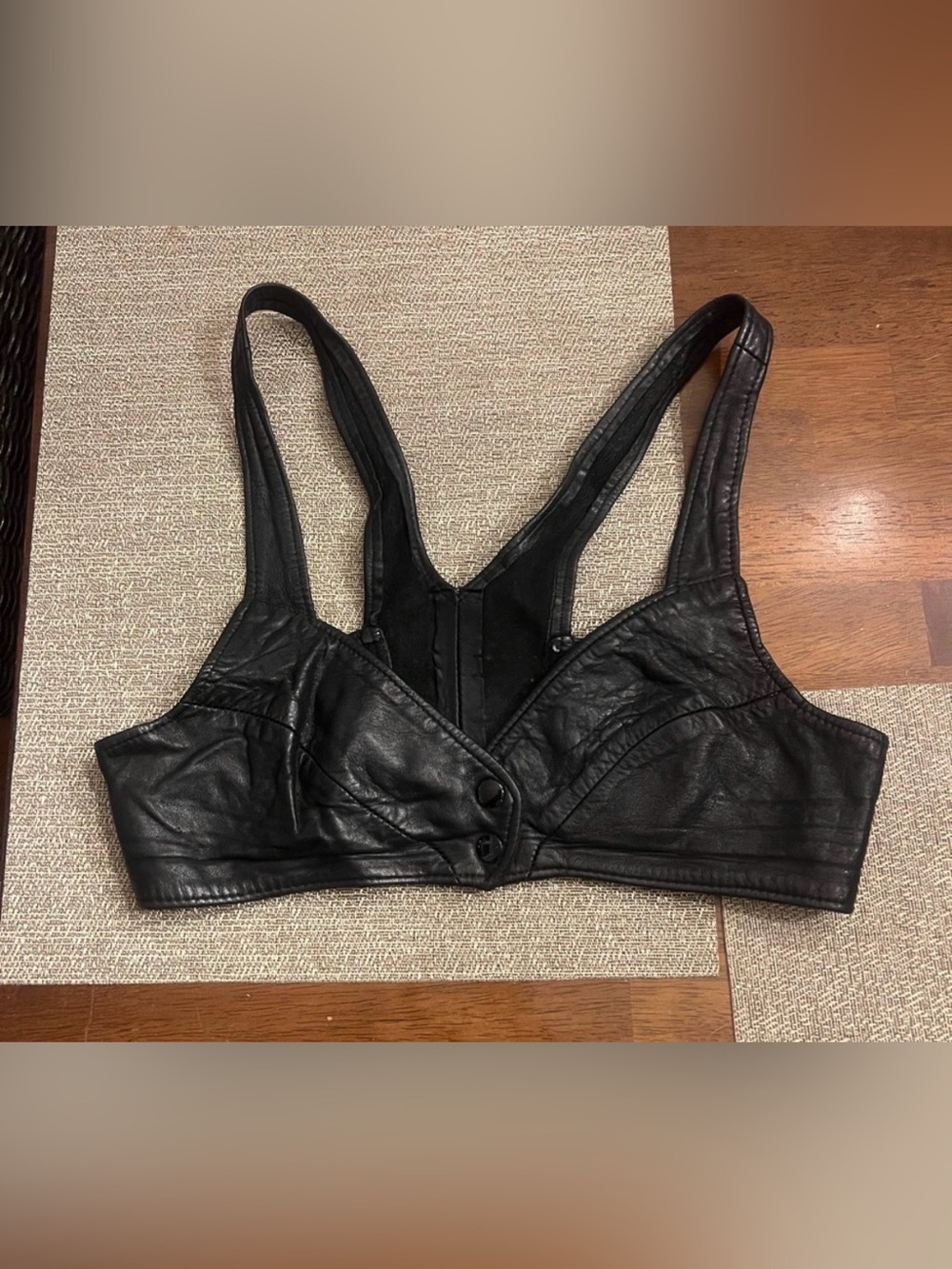 Firenze 100% leather bralette‎ top